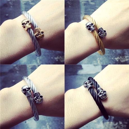 Main Steel Wire Skull Bracelet image