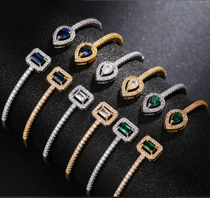 Main Brass Zirconia Open Bracelet image