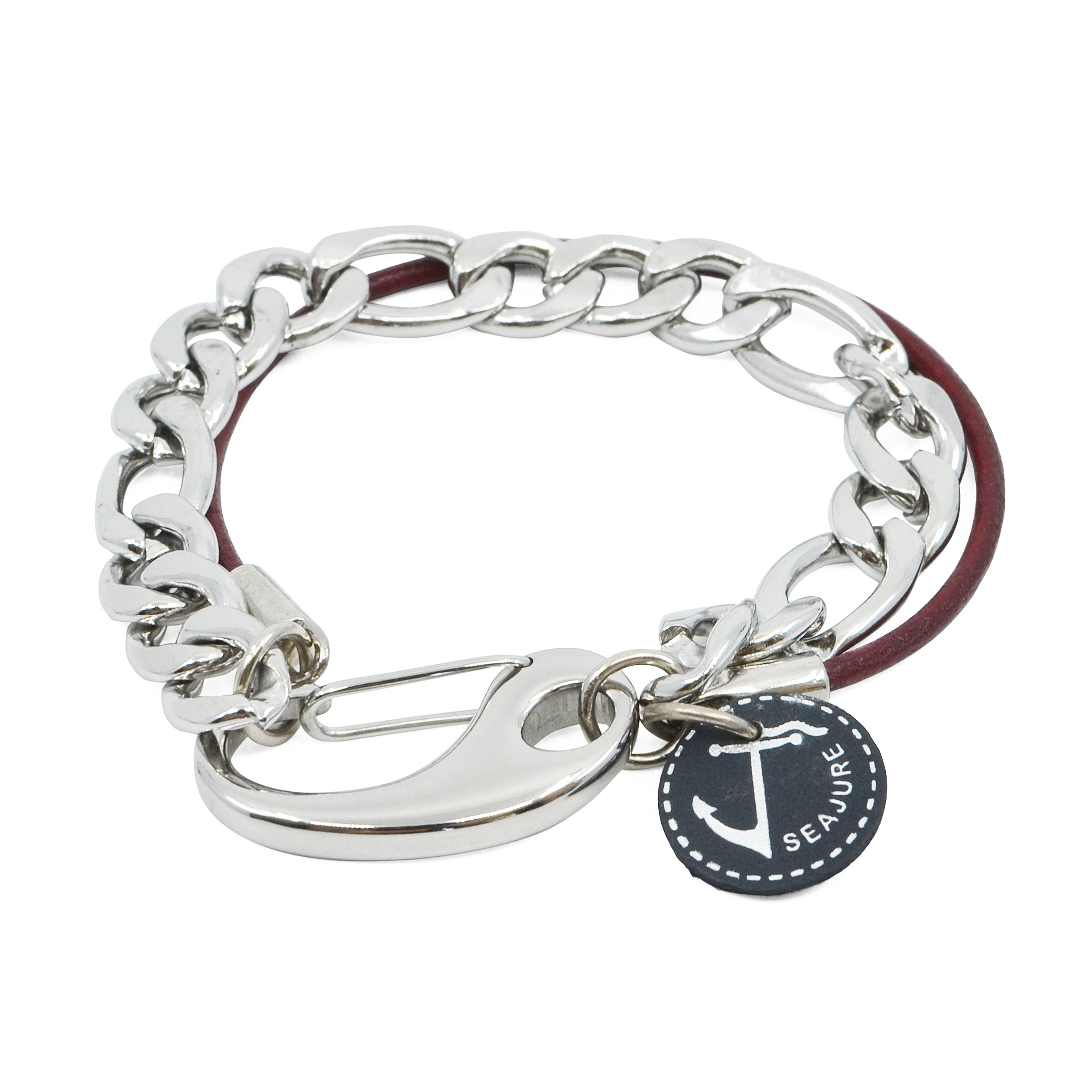 Main Chain and Leather Vanuatu Bracelet image
