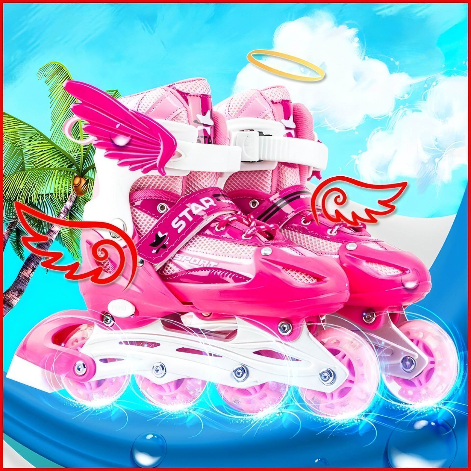 Main New Boy Girl Children Inline Skates Adjustable Size Flashing Roller image