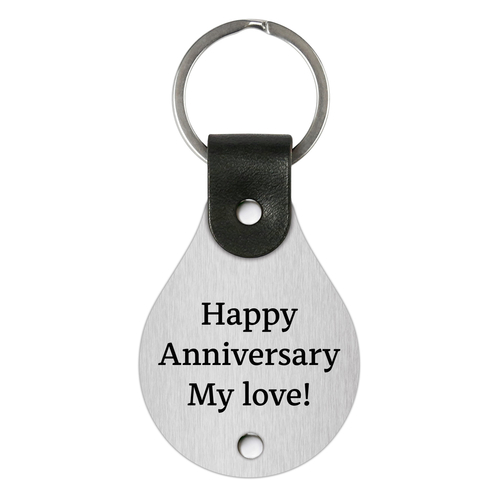 Main Leather keychain with engraving – Happy anniversary my love image