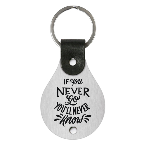 Main Leather keychain with engraving – If you never go, you’ll never know image
