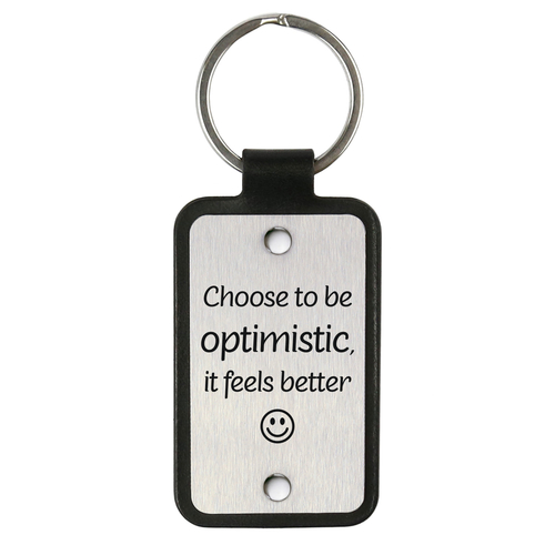 Main Leather keychain – Choose to be optimistic, it feels better image