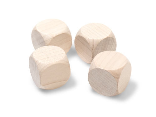 Main Wooden Dice, Blank Unpainted Beech Arts &amp; Crafts Blanks image