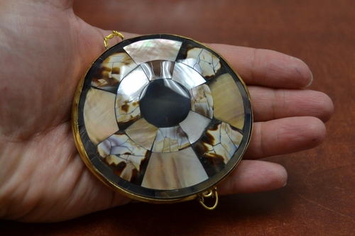 Main Brown Golden Mother of Pearl Shell Trinket Box image