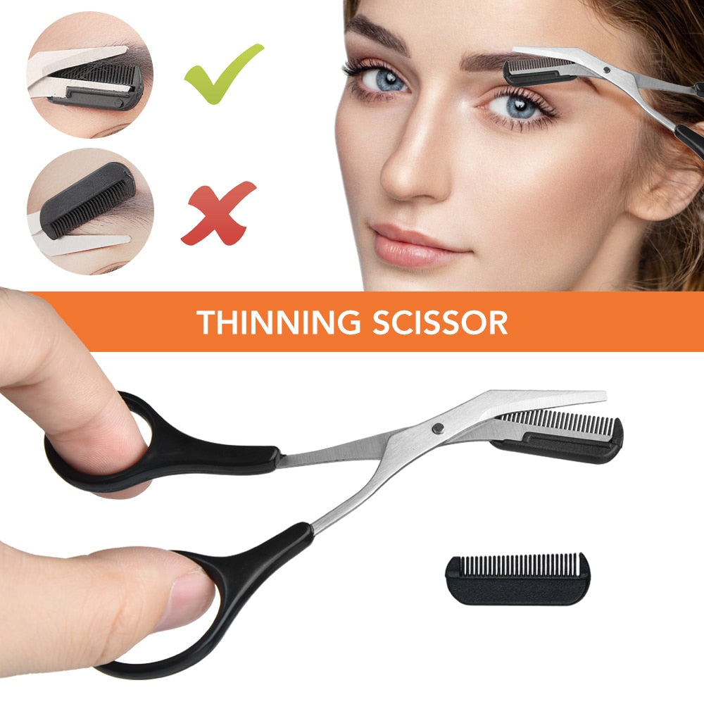 Main 11Pcs Professional Eyebrow Trimming Tool Set Eyebrow Shaping Knife image