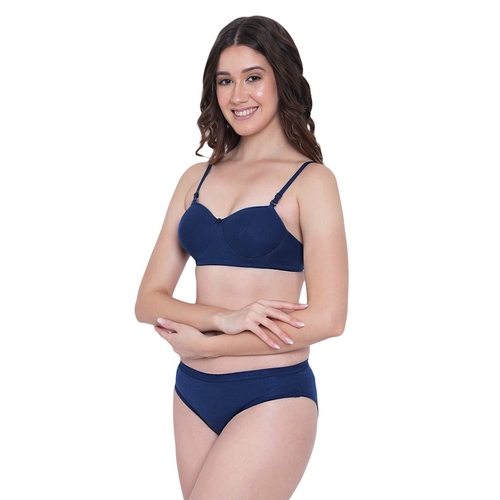 Main Women’s Cotton Honeymoon Balconette Lightly Padded Bra Panty Set Women image