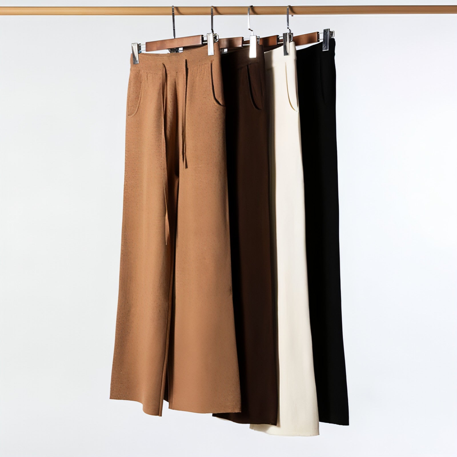 Main Thick Version Soft Glutinous Wool Drawstring High Waist Straight Wide image