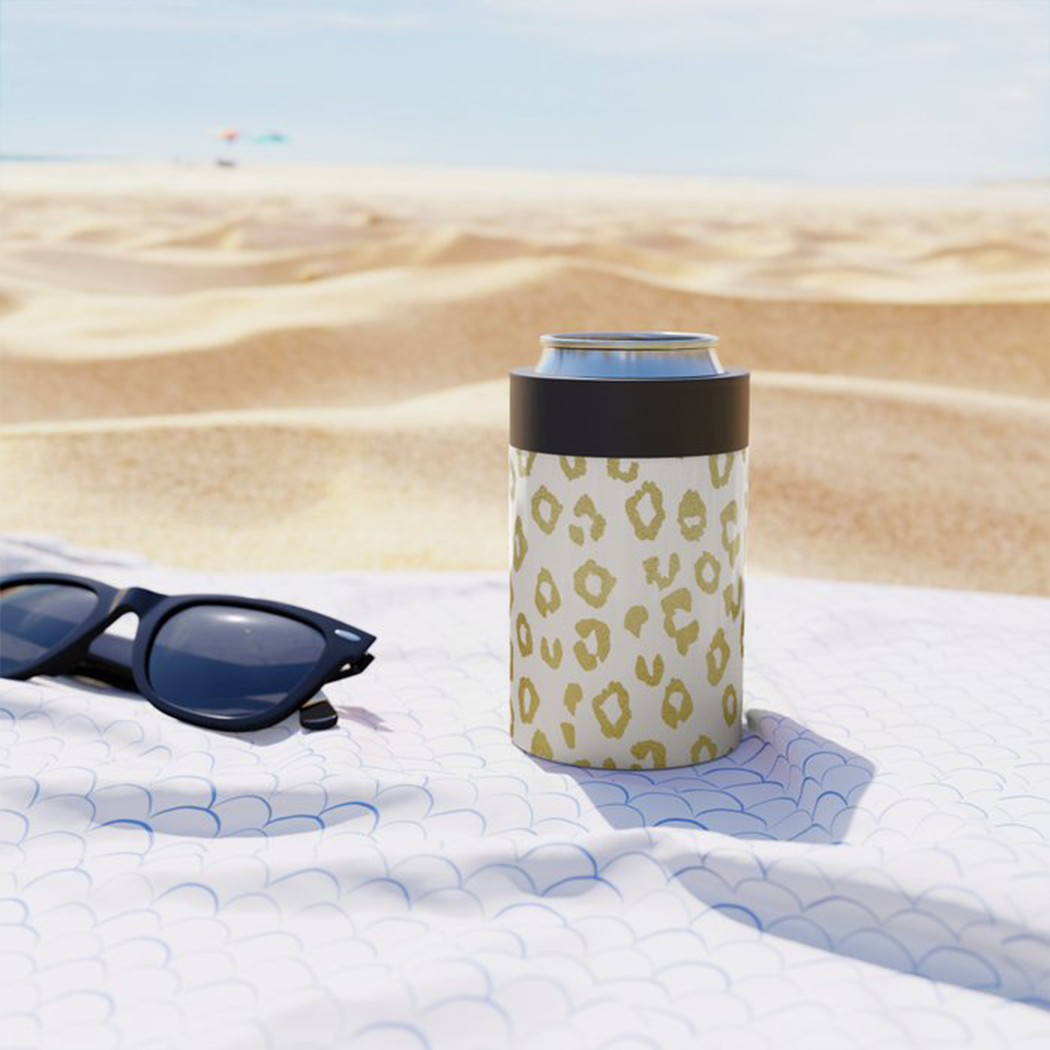 Main Gold Leopard Can Cooler/Koozie image