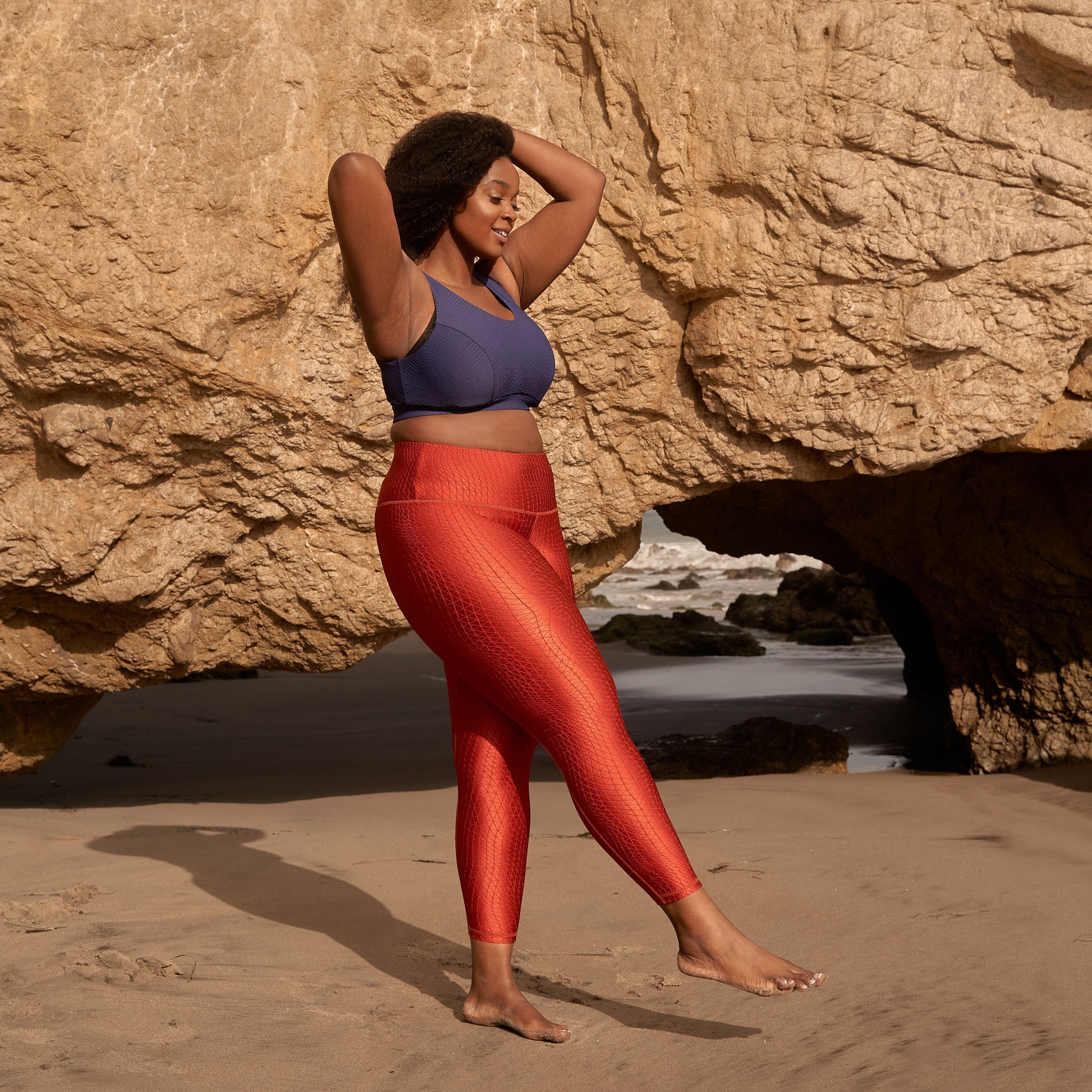 Main Hi-Rise Leggings - Persimmon Cube Pattern image