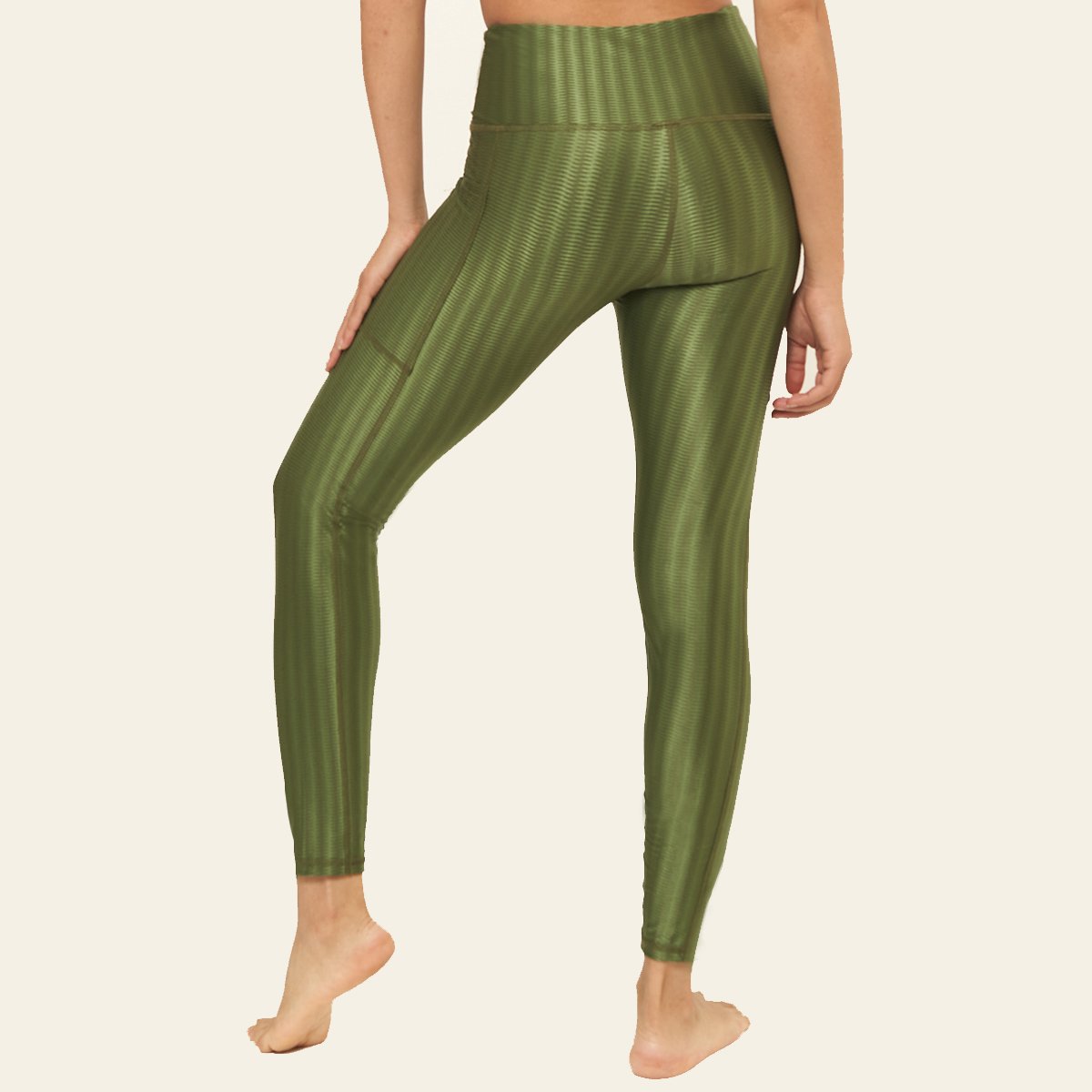 Main Hi-Rise Square Pocket Leggings - Chive Zap image