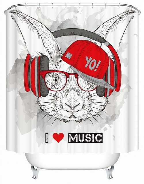 Main Music Lover Rabbit Shower Curtain image