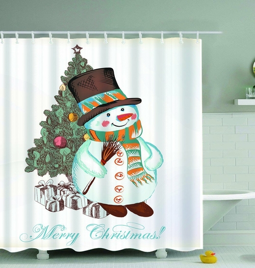 Main Merry Christmas Drawing Shower Curtain image