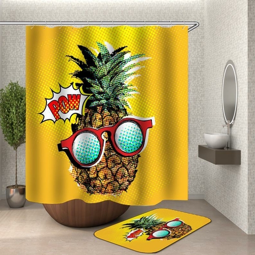 Main Comic Pineapple Shower Curtain image