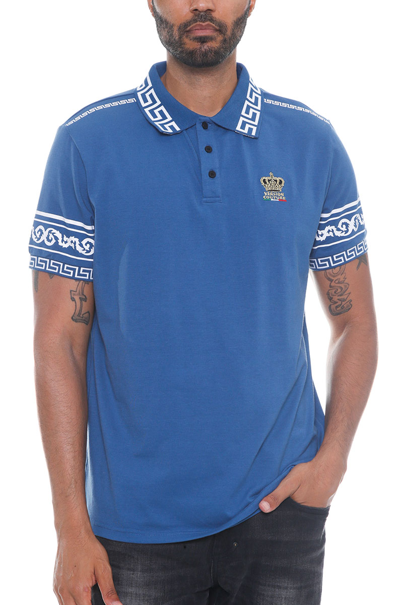 Main Italian Print Collared Polo Shirt image