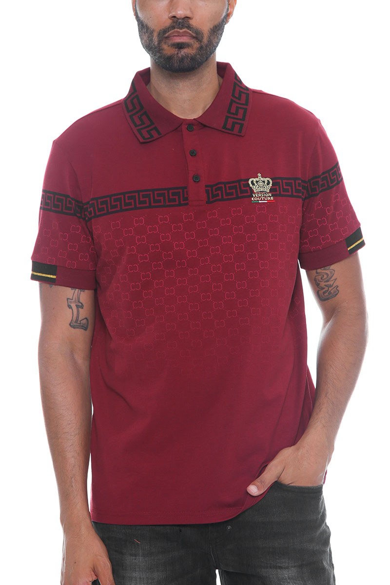 Main Italian Print Collared Polo Shirt image