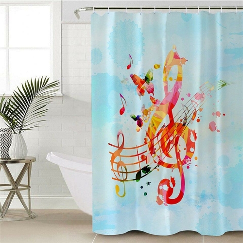Main Colorful Music Note Over Sky Shower Curtain image