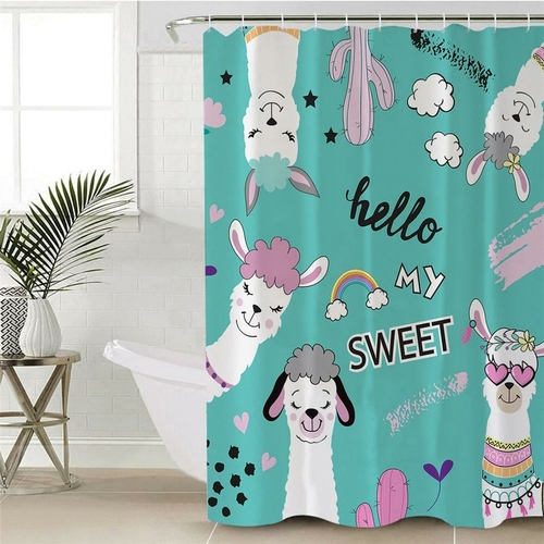 Main Hello My Sweet Llama Shower Curtain image