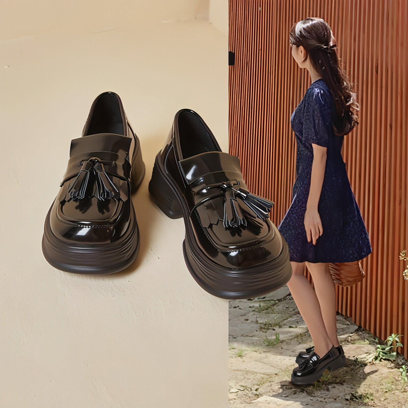 Main Ladies Tassel Japanese Leisure Small Leather Shoes Women image