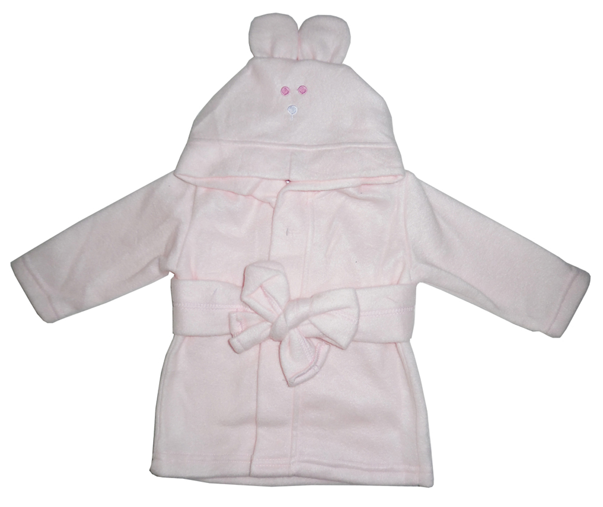 Main Fleece Robe With Hoodie Pink image