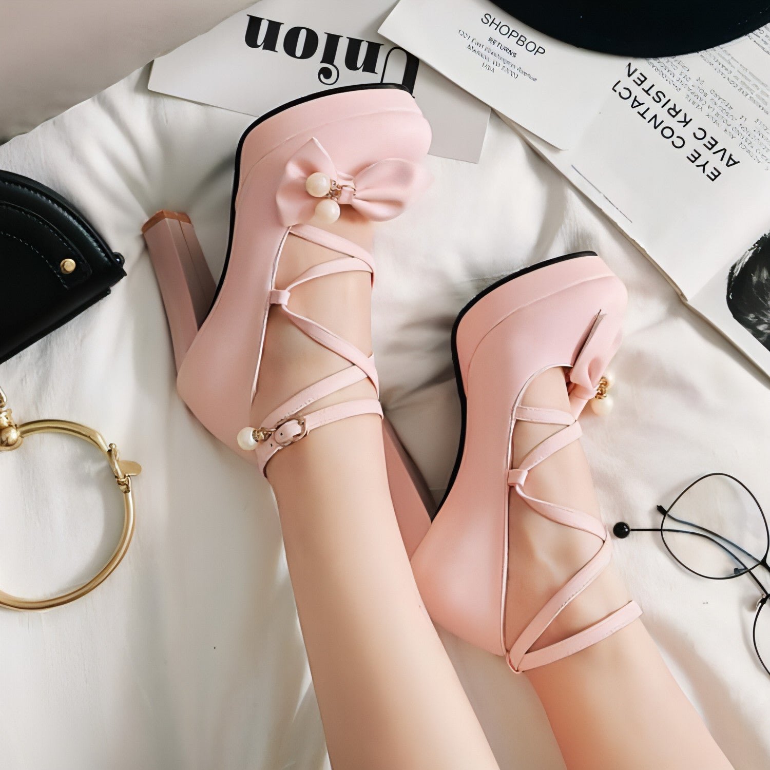 Main Round Toe Single Shoe Thick Heel Platform image