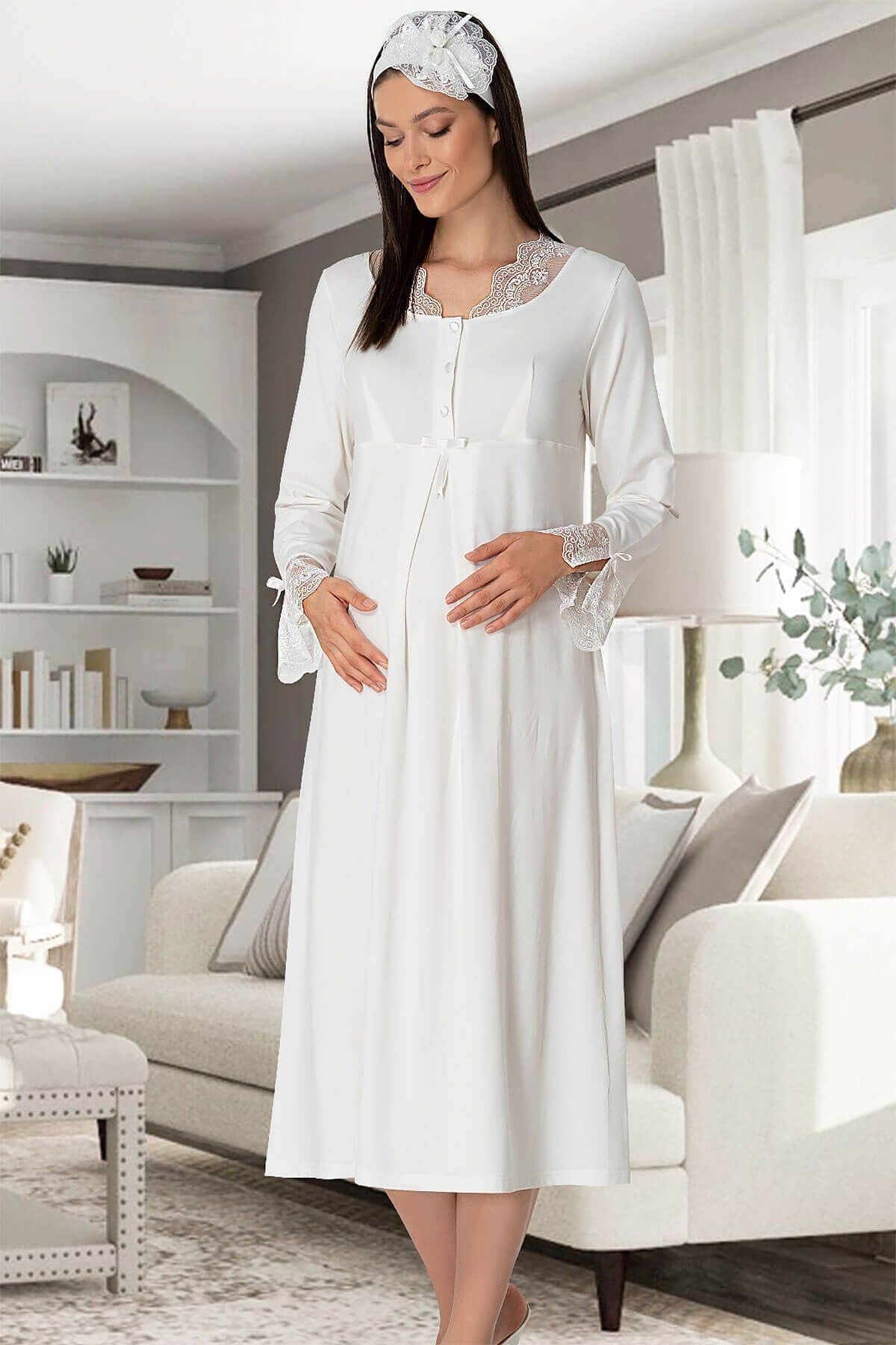 Main Shopymommy 5312 Olivia Maternity & Nursing Nightgown image