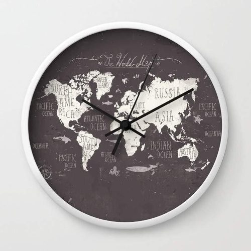 Main The World Map Wall clock image