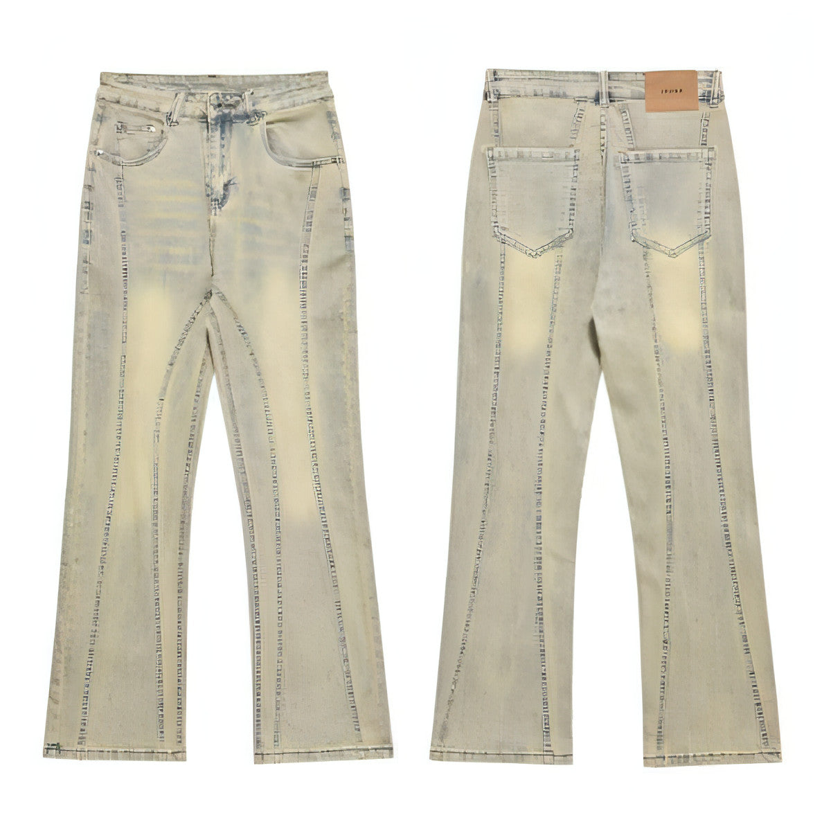 Main RO Style Wide Leg Patchwork Cargo Pants Women 's Jeans Youth Unisex image