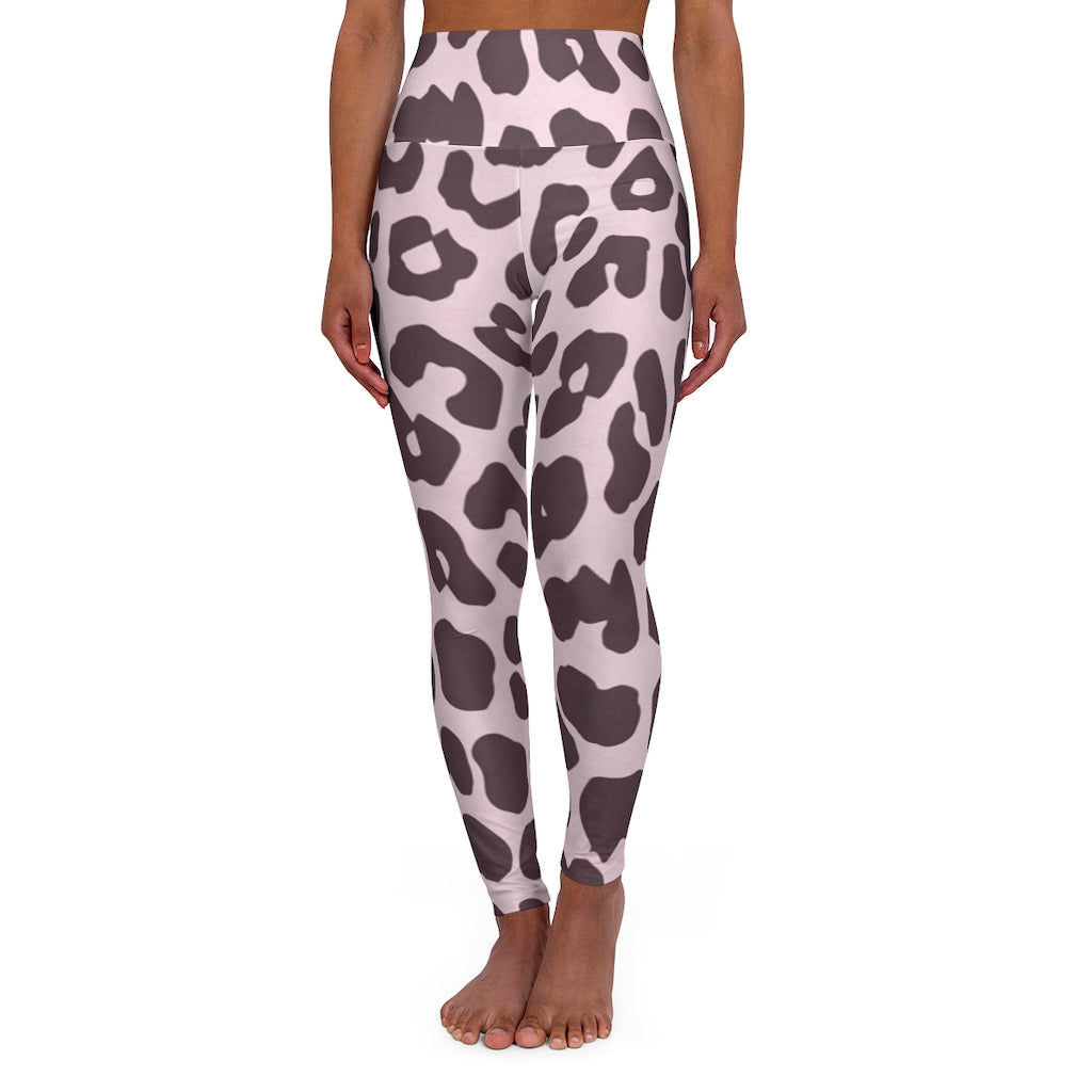 Main Womens High Waist Fitness Leggings / Yoga Pants - Pink Leopard image