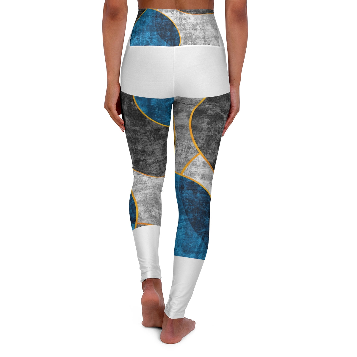 Main Womens High-waist Fitness Legging Yoga Pants - Black Blue Circular image