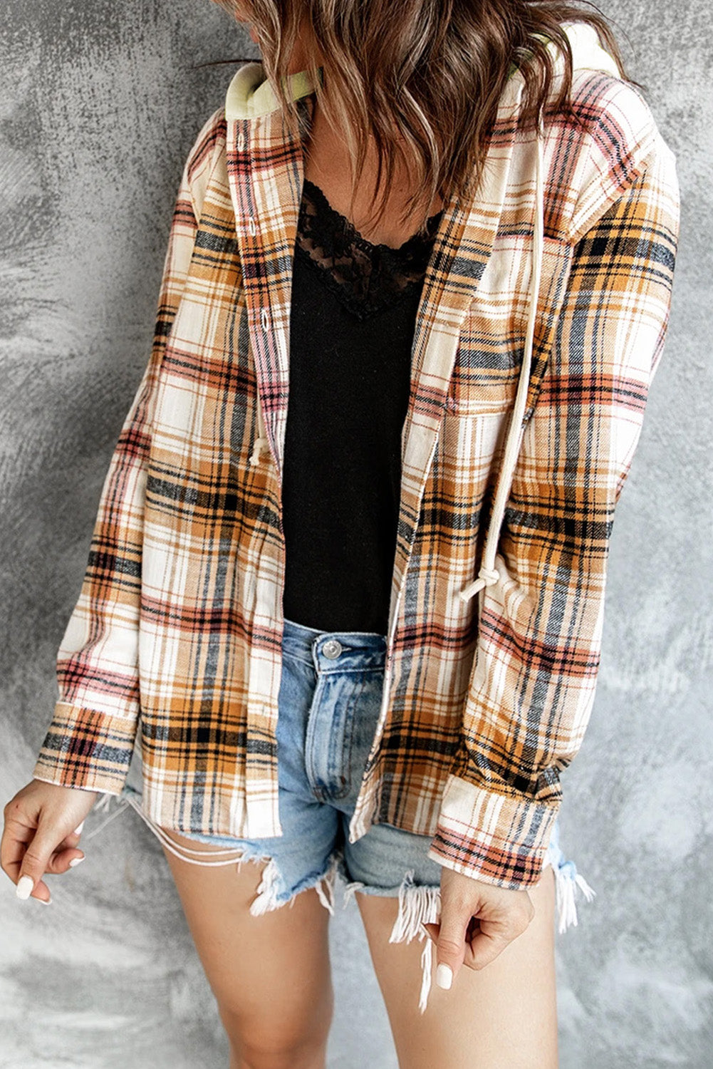 Main Womens Plaid Hooded Jacket image