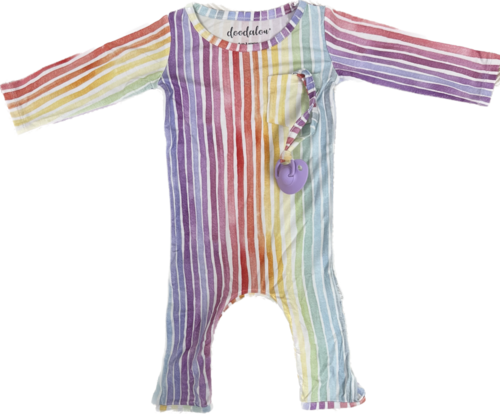 Main Rainbow - Doodalou Bamboo Baby Romper - 0 - 3 Months image
