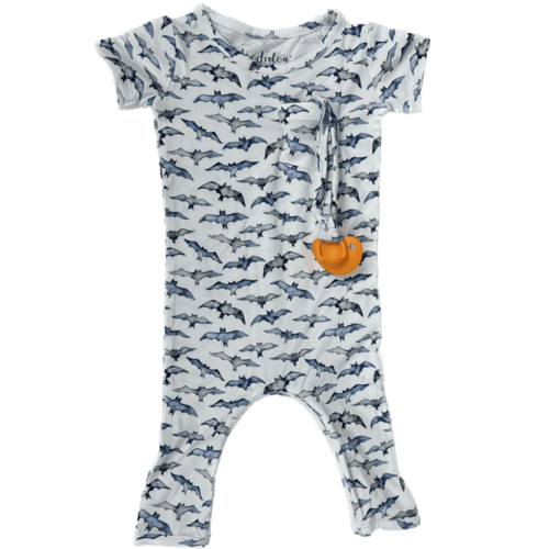 Main I'm Batty About You - Doodalou Bamboo Baby Romper Short Sleeve with image