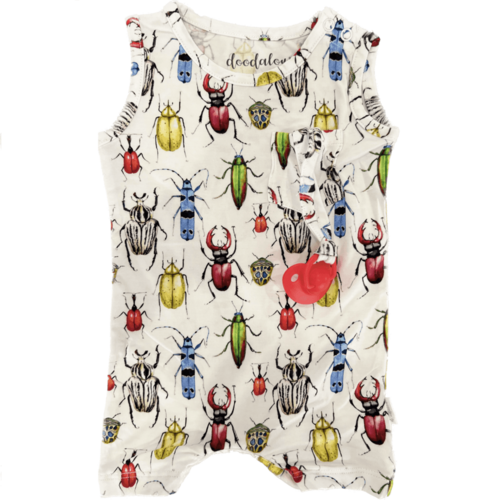 Main You are Bugging Me - Doodalou Bamboo Baby Romper Tank with Shorts - 12 image